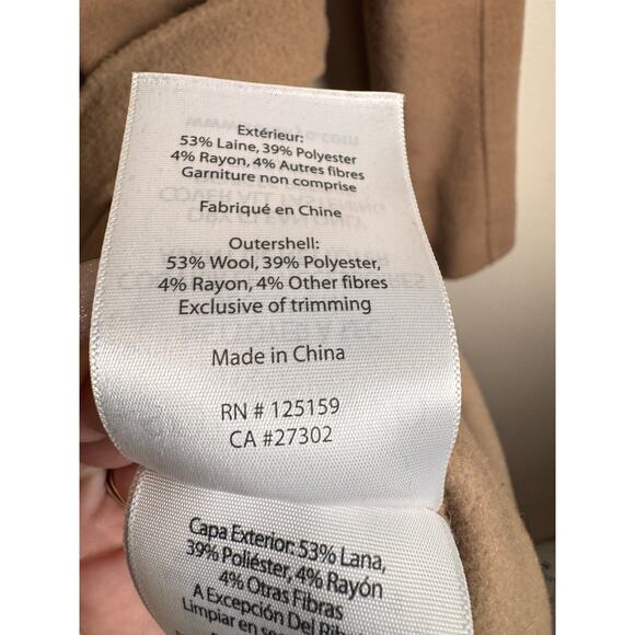 Soia & Kyo Long Women’s Coat tan Wool Blend Belted Open Long XS - Picture 12 of 15